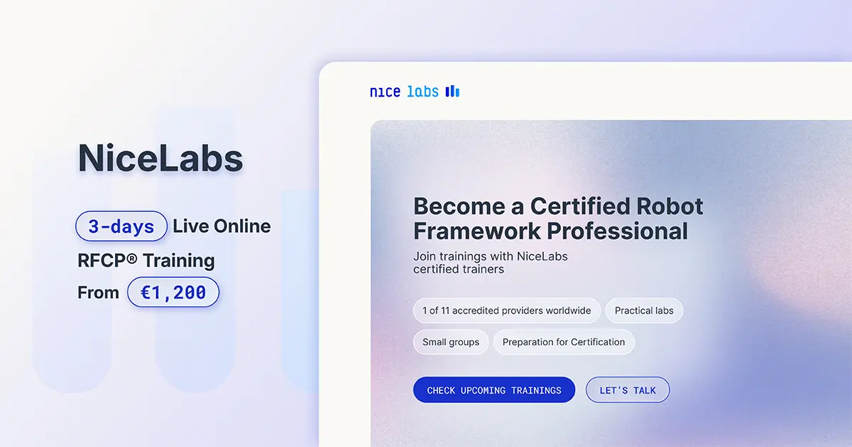 NiceLabs | RFCP® Robot Framework Certified Professional Training